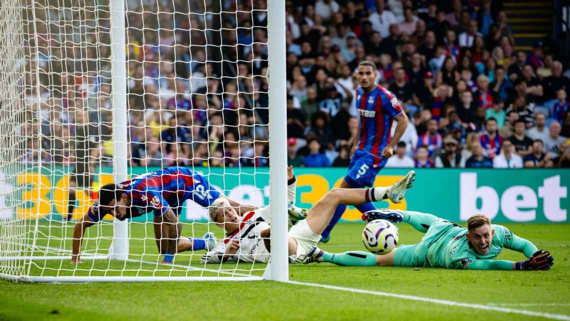 Manchester United fica no empate com o Crystal Palace em jogo marcado por ‘milagres’ dos goleiros