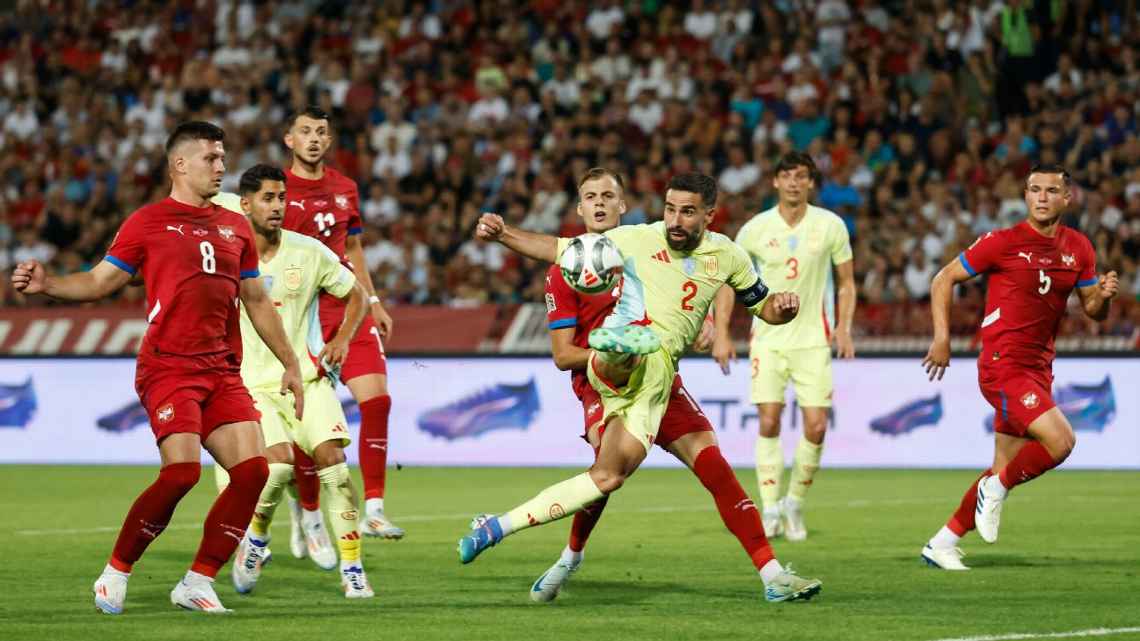 Espanha não fura bloqueio da Sérvia e estreia com empate na Nations League