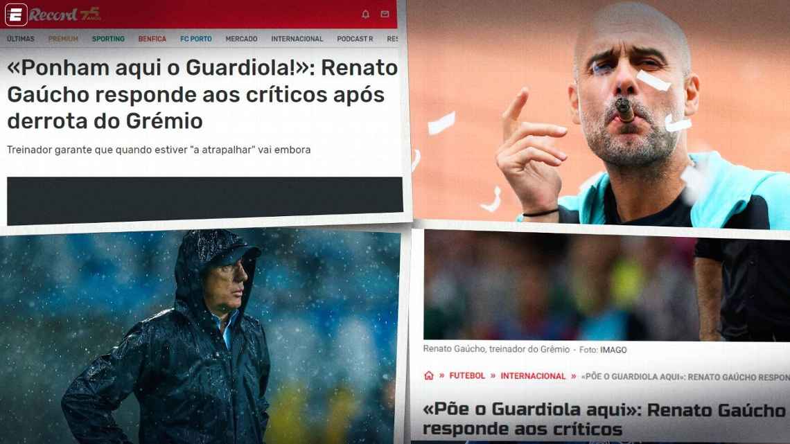 Renato se irrita após derrota do Grêmio, cita Guardiola e declaração repercute na Europa