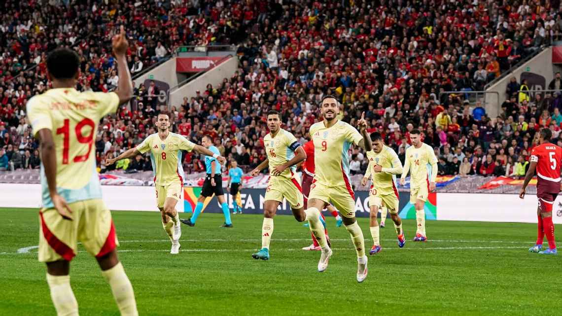 Espanha atropela a Suíça com show de Fabián Ruiz e vence a primeira na Nations League