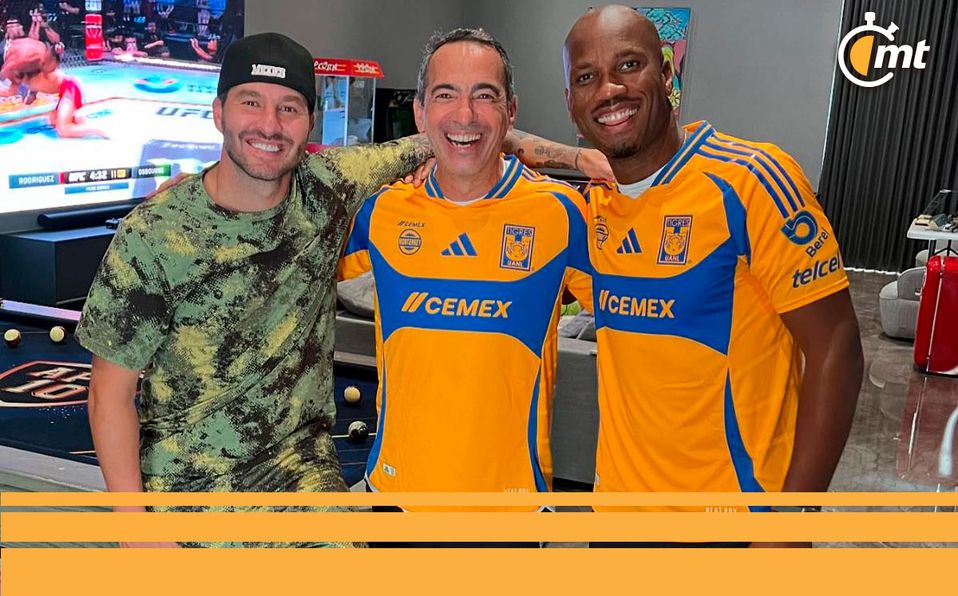 ¡Puros cracks! Gignac le puso la playera de Tigres a Drogba y Djorkaeff