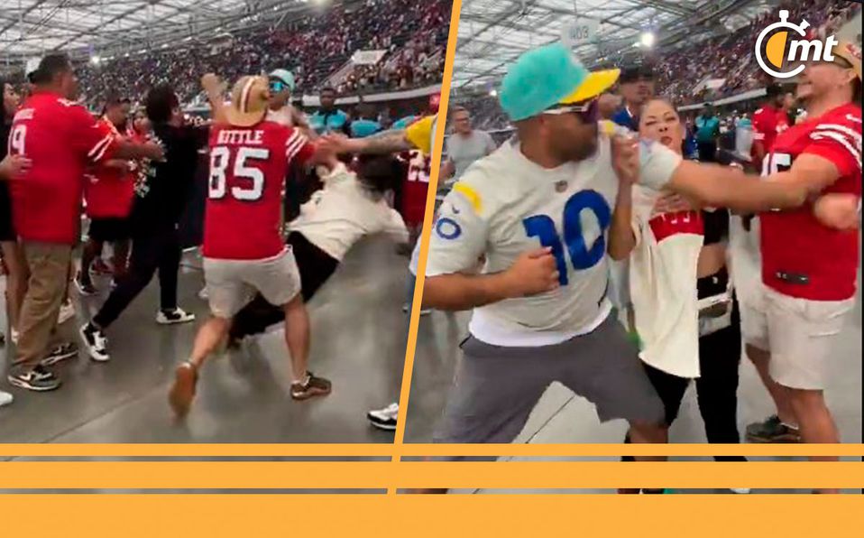 Fanáticos de Rams y 49ers protagonizan PELEA; mujer fue golpeada por un hombre | VIDEO