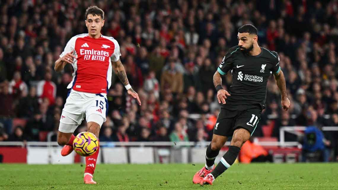 Salah marca, Liverpool busca empate contra o Arsenal, mas perde liderança para o City