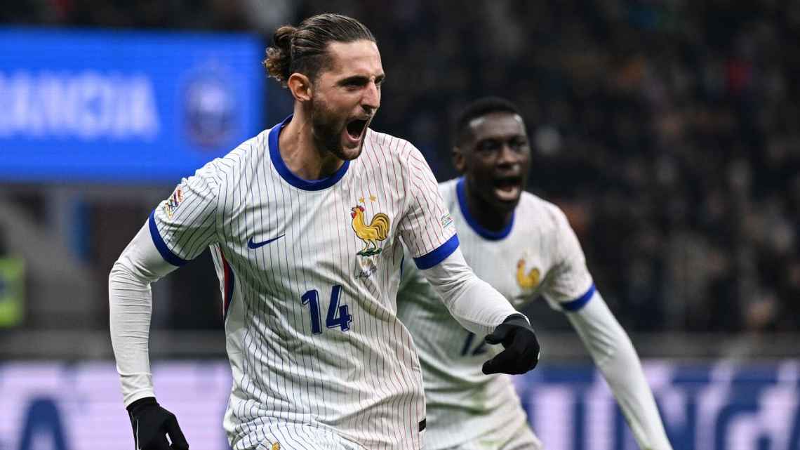 Rabiot brilha, França vence Itália e avança em primeiro no grupo da Nations League