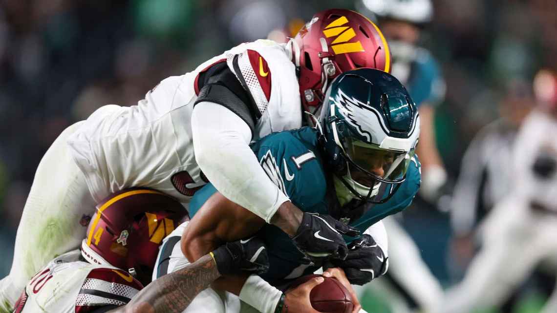 Eagles atropelam no fim, viram para cima dos Commanders e vencem a 6ª seguida na NFL