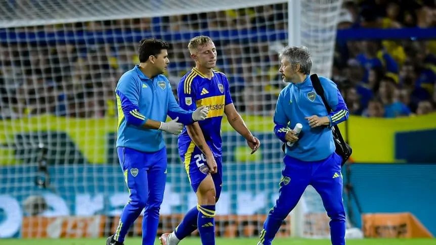 Boca, preocupado por Juan Barinaga: se lastimó la rodilla derecha y pidió el cambio vs. Unión