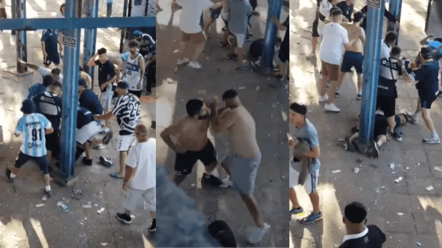 Violento enfrentamiento entre barras de Gimnasia en el partido ante Newell’s