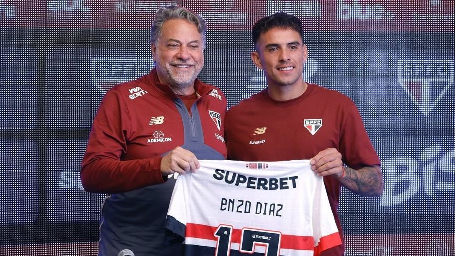 Apresentado no São Paulo, Enzo Díaz explica escolha por antiga camisa de Rafinha: ‘Número especial’