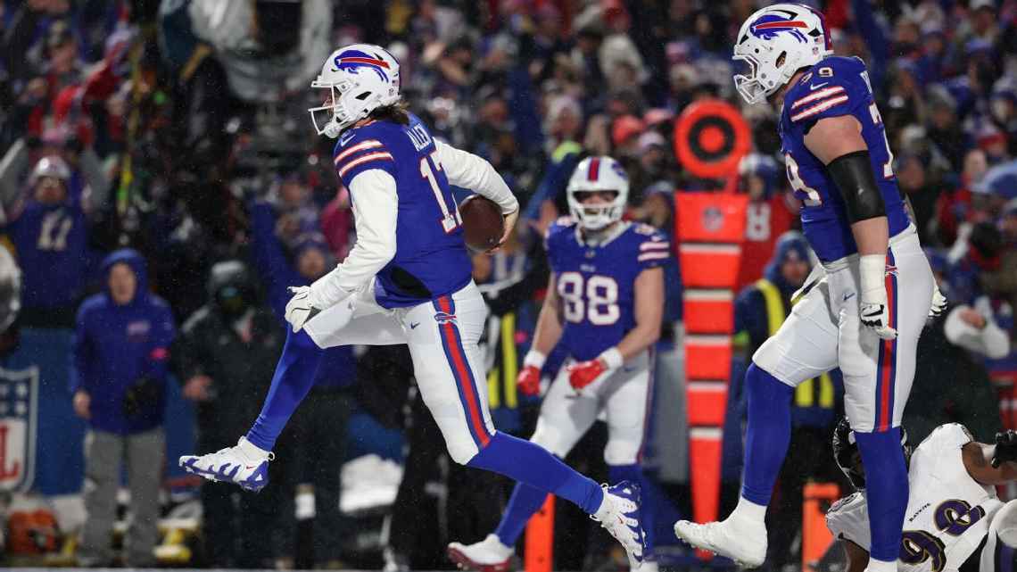 Josh Allen brilha, e Buffalo Bills elimina Baltimore Ravens em jogo fantástico nos playoffs da NFL