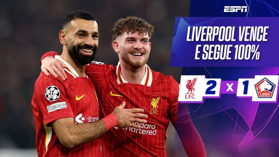 Liverpool vence Lille e mantém os 100% de aproveitamento na Champions League