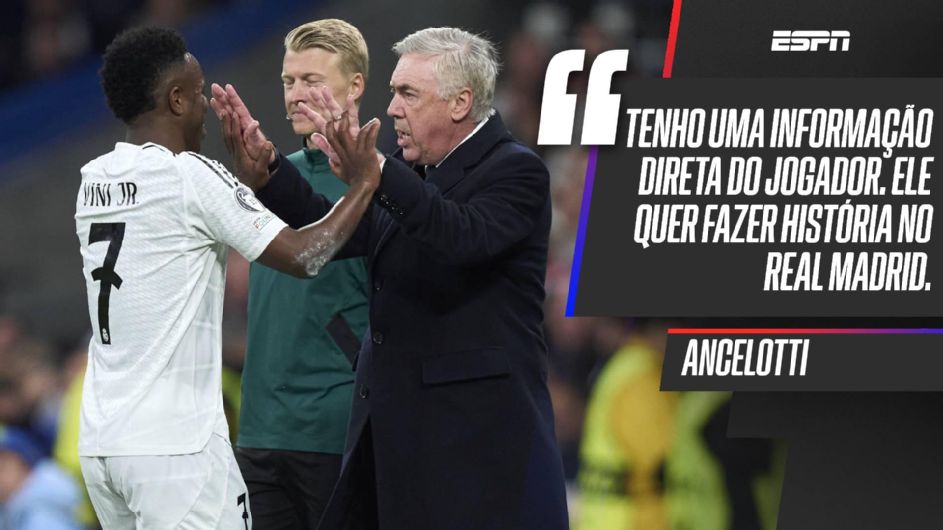 Vinicius Jr. na Arábia Saudita? Ancelotti indica futuro do craque do Real Madrid