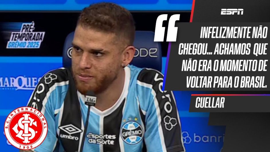 Gafe? Cuéllar é apresentado no Grêmio e responde sobre quase acerto com o Internacional antes