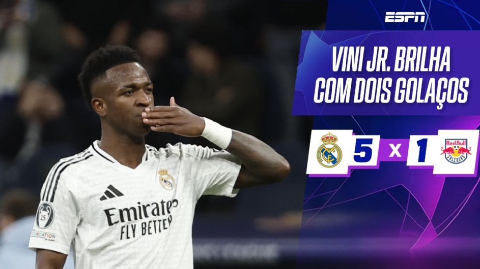 Vinicius Jr. e Rodrygo dão show com golaços, Real Madrid atropela o Salzburg e ‘respira’ na Champions