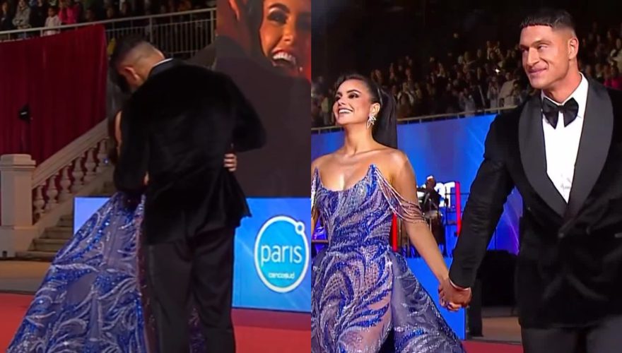 VIDEO – El beso con el que Emilia Dides y Sammis Reyes confirmaron su relación en la Gala de Viña 2025