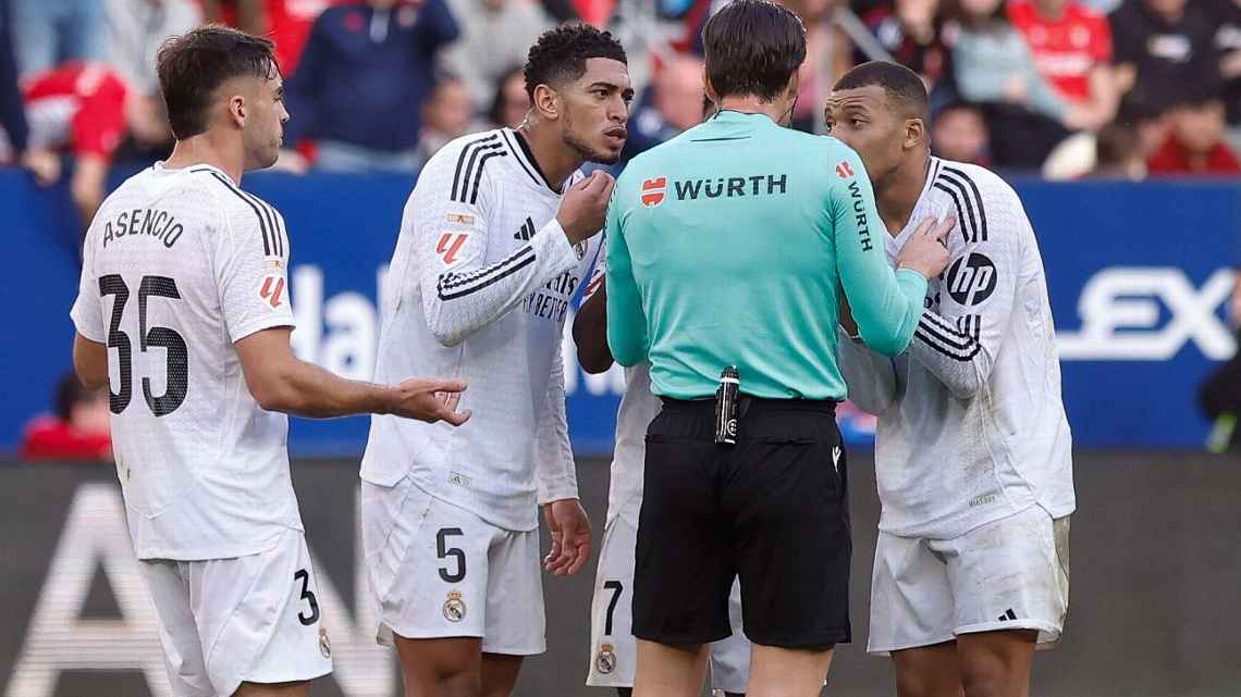 Bellingham é expulso de forma polêmica, Real tropeça no Osasuna e pode perder liderança de LALIGA