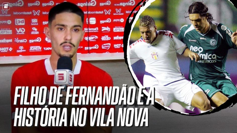 A história de Enzo, filho de Fernandão, que fez estreia pelo Vila Nova e não temeu idolatria do pai no Goiás: ‘Cresci nos dois opostos’