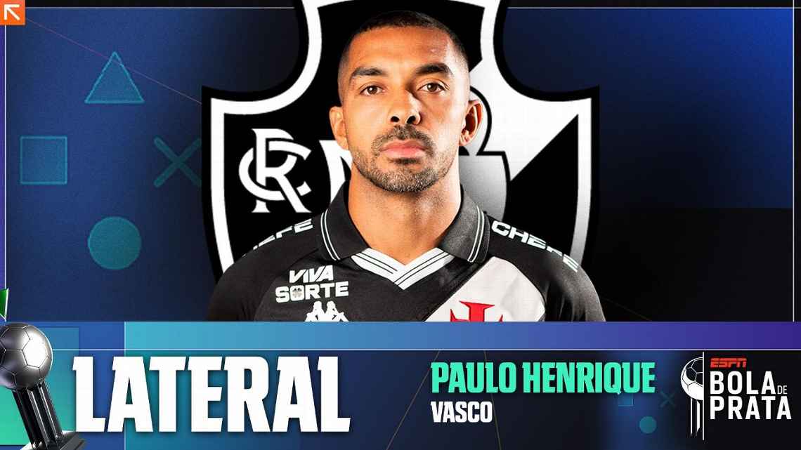 Prêmio ESPN Bola de Prata: Vivendo ano ‘mágico’ e lembrado por Ancelotti, Paulo Henrique emplaca Vasco na seleção do Brasileirão como melhor lateral-direito