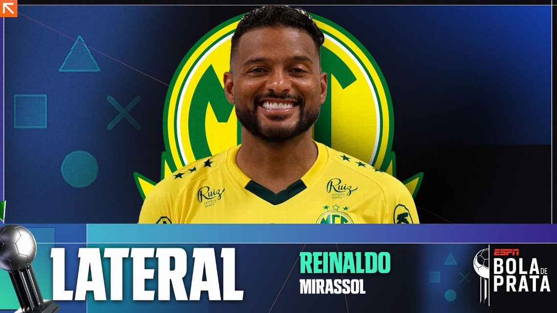 Prêmio ESPN Bola de Prata: Renegado por São Paulo e Grêmio, Reinaldo, o ‘King Naldo’ coroa volta por cima no Mirassol com troféu de melhor lateral-esquerdo