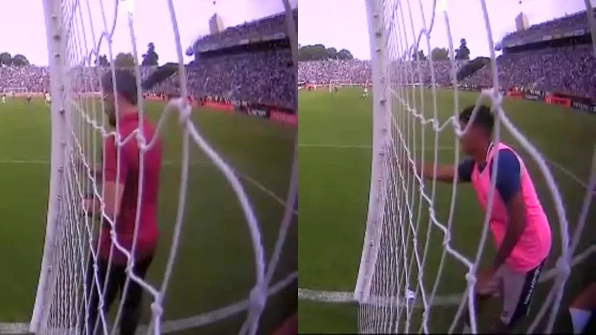 El amuleto que Estudiantes quiso pegarle al arco de Fernando Muslera y sacó un alcanzapelotas de Gimnasia